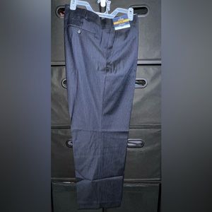 Men’s Stafford NAVY TWILL STRIPE dress pants 44x29 NWT
